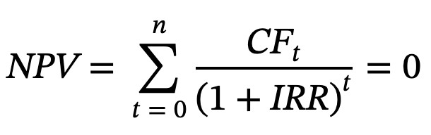 IRR in Real Estate Formula